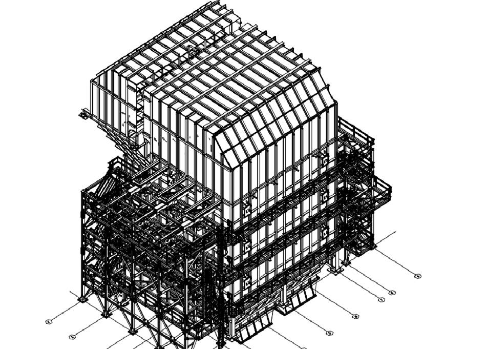 SCR (Selective Catalist Reactor) et plateforme, Modèle 3D, dessins d’assemblage et de détail Image 1